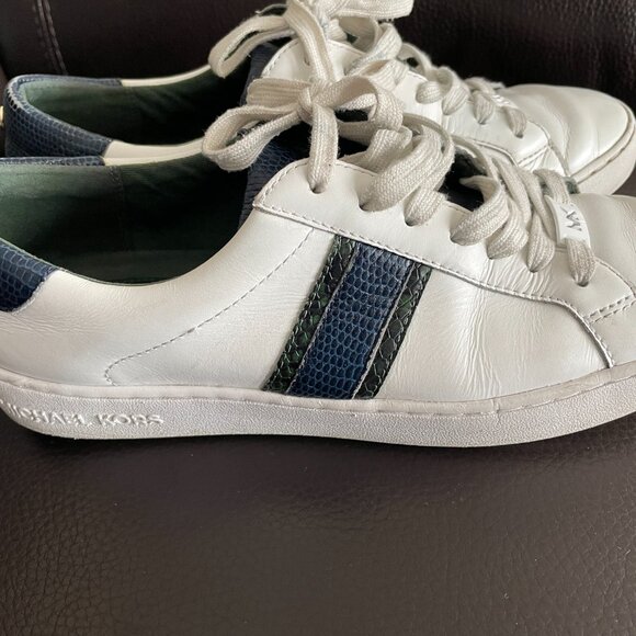 Michael Kors Irving Stripe Lace Up Sneakers White Multi Size 9 - Picture 10 of 10